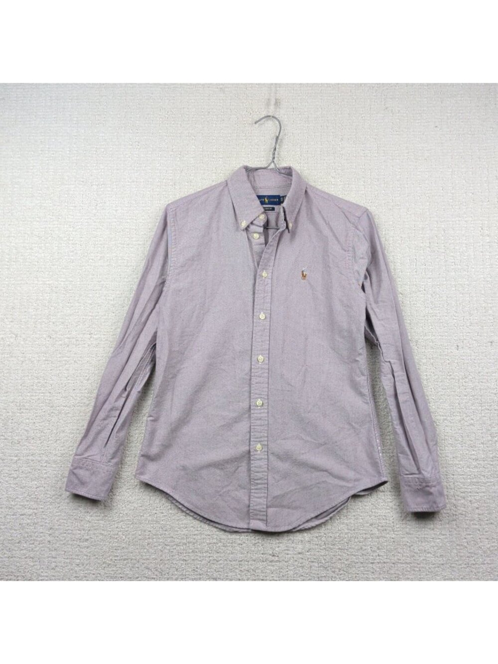 Polo Ralph Lauren Mens XS Oxford Shirt Slim Fit Light Burgundy Button Down Pony